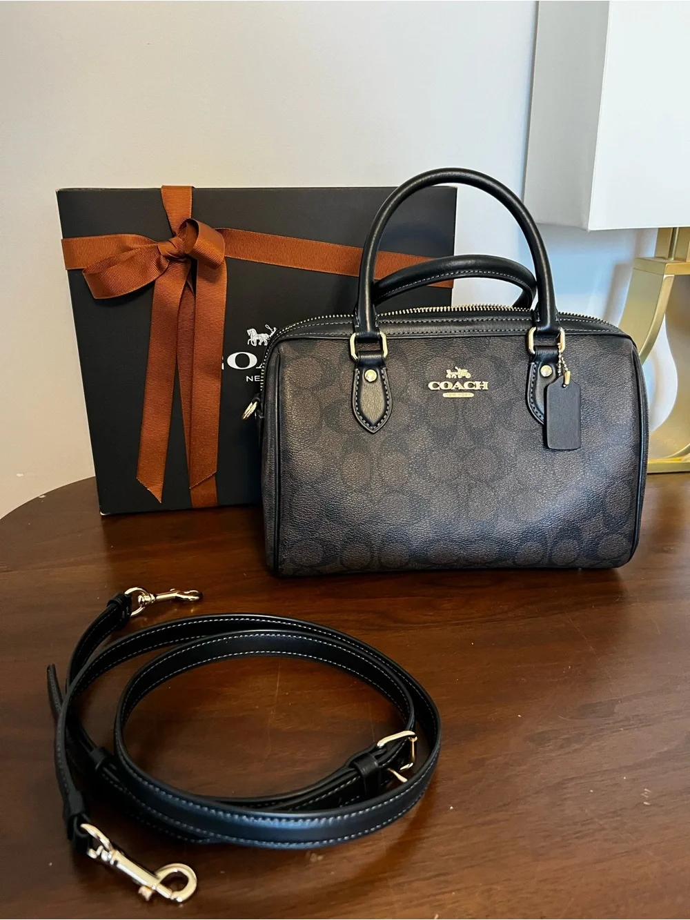 Authentic Coach Rowan Satchel with Gold Hardware (Regular/Medium Size)